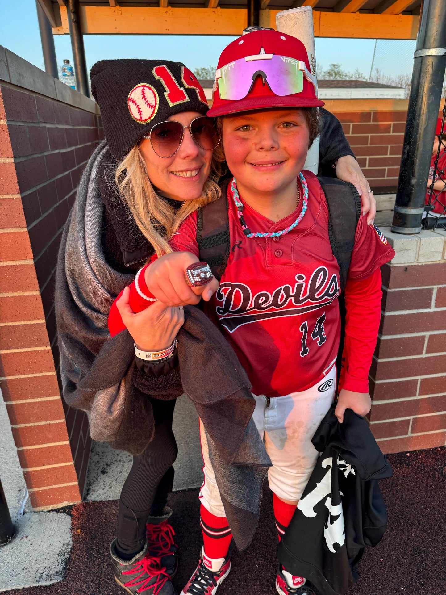 Custom Lacrosse Mom Beanie with Number Patch – Slouchy Knit Hat