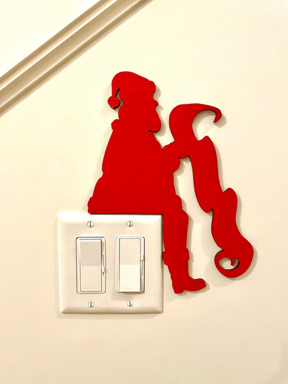 Santa with List Door Corner Sign | Christmas Corner Decor | Holiday Wall Decor