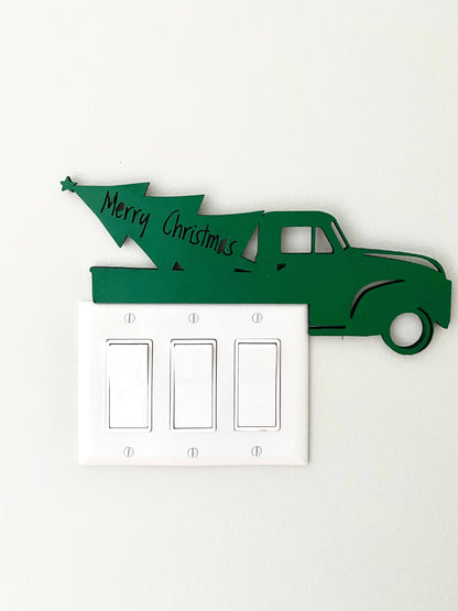 Farmhouse Christmas Truck Door Corner Sign: Holiday Decor