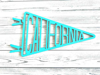 Custom Name Pennant Flag | Personalized Wall Flag Decor | College State Banner Gift