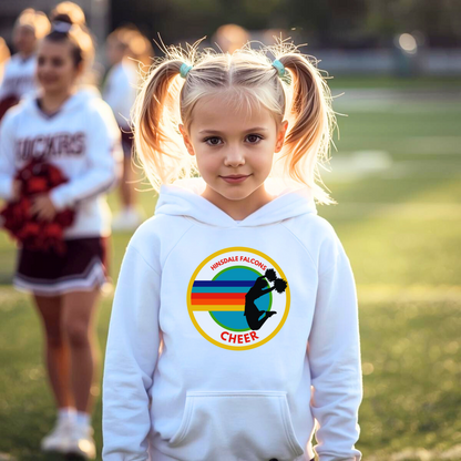Personalized Youth Cheer Hoodie – Retro Stripe Custom Name Sweatshirt