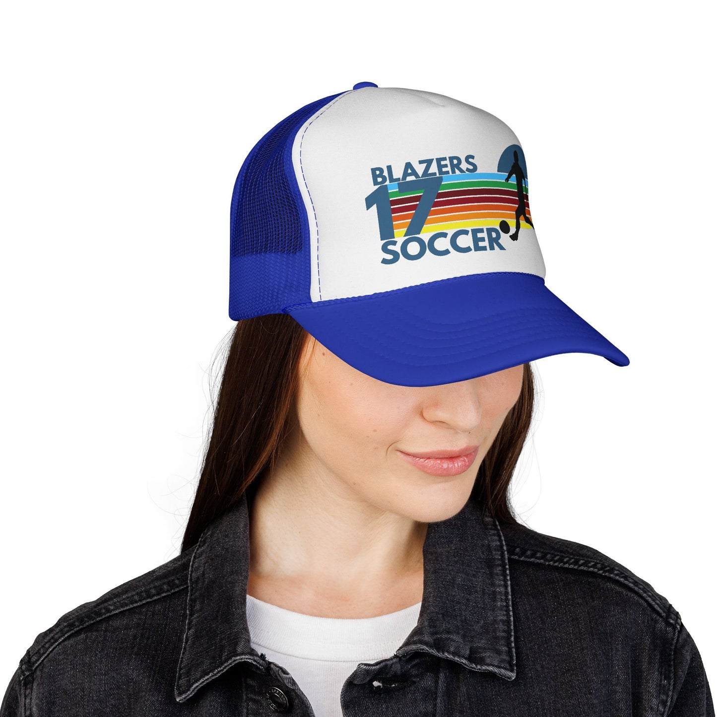 Custom Retro Soccer Mom Trucker Hat – Personalized Team Number Cap