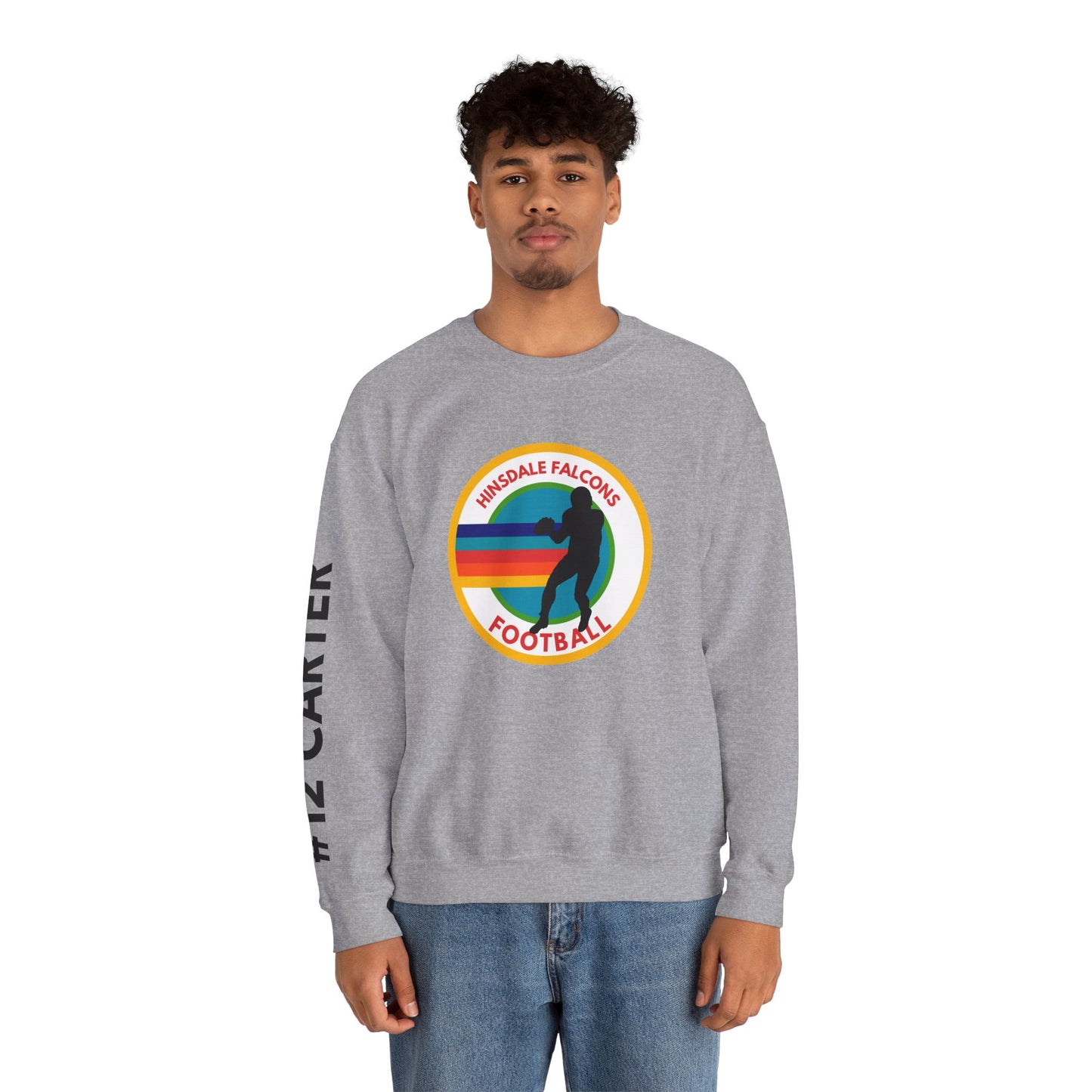 Personalized Football Parent Sweatshirt with Name & Number Sleeve
