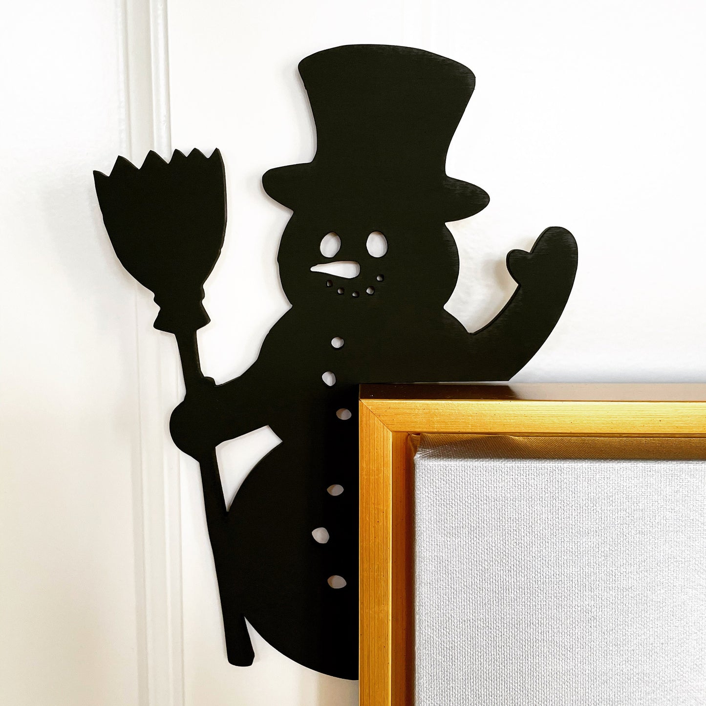 Snowman Door Corner Sign | Christmas Snowman Decor | Holiday Corner Wall Decor