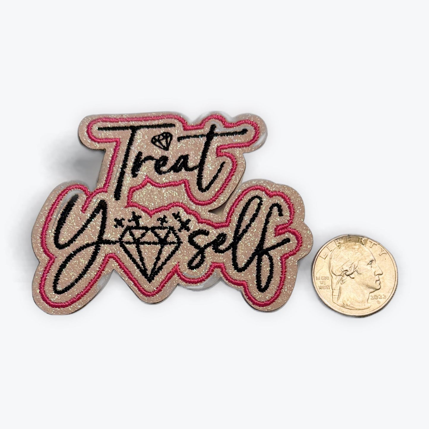 Treat Yo Self Patch | Glitter Iron On Patch | Cute DIY Jacket Patch Gift