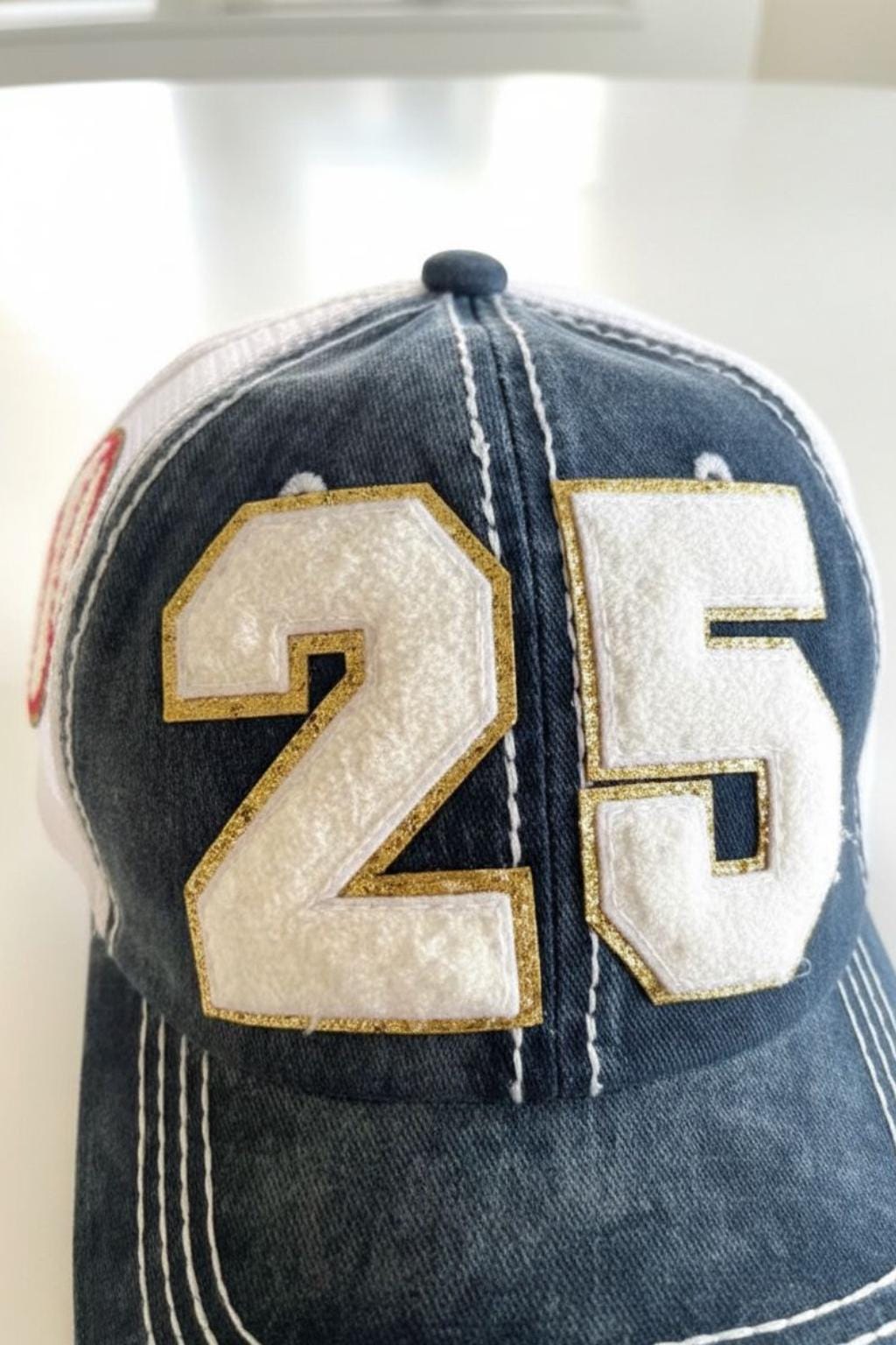 Personalized Mom Baseball Hat with Child Number Patch