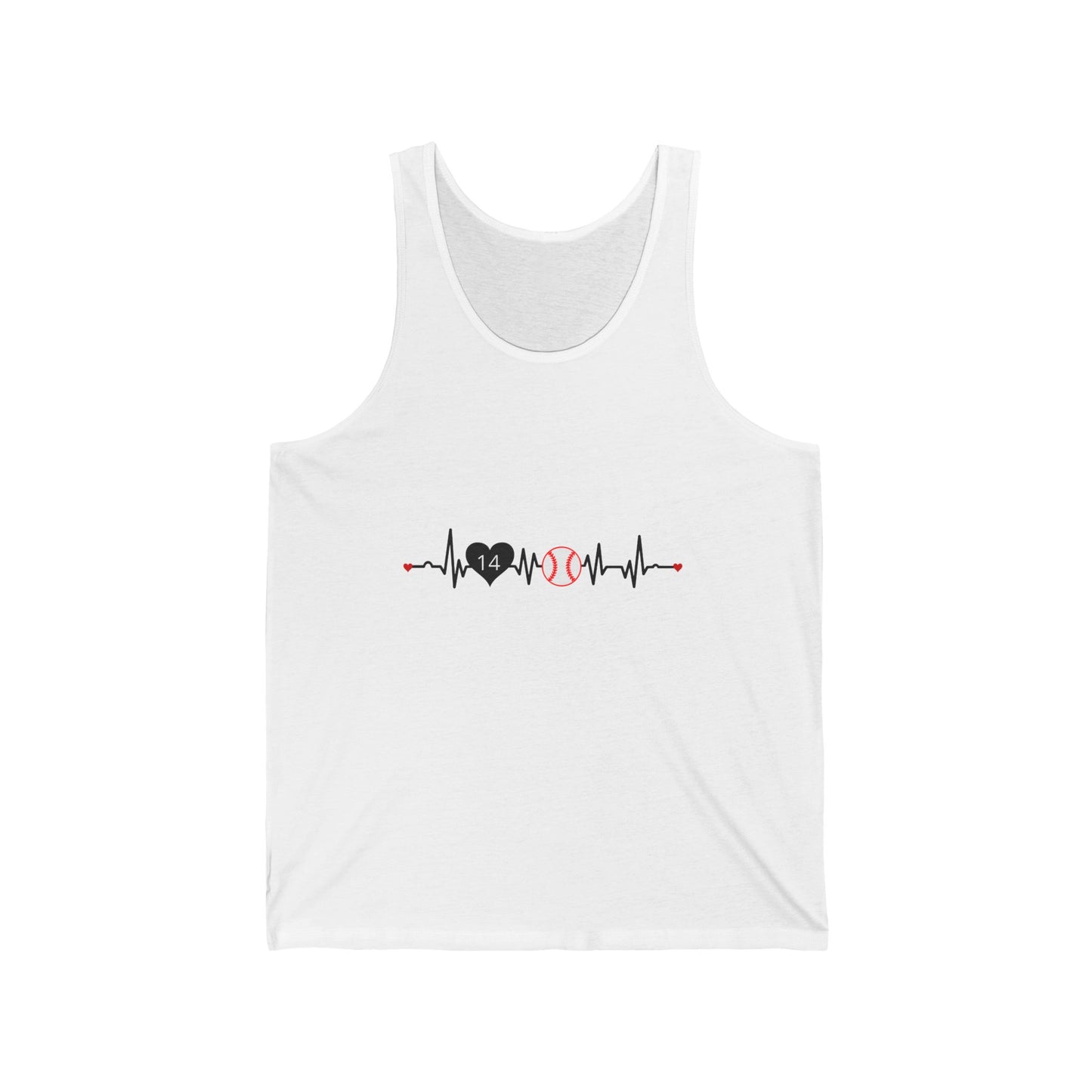 Baseball Mom Tank — Heartbeat with Player Number & Baseball Design