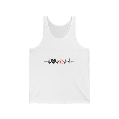 Baseball Mom Tank — Heartbeat with Player Number & Baseball Design
