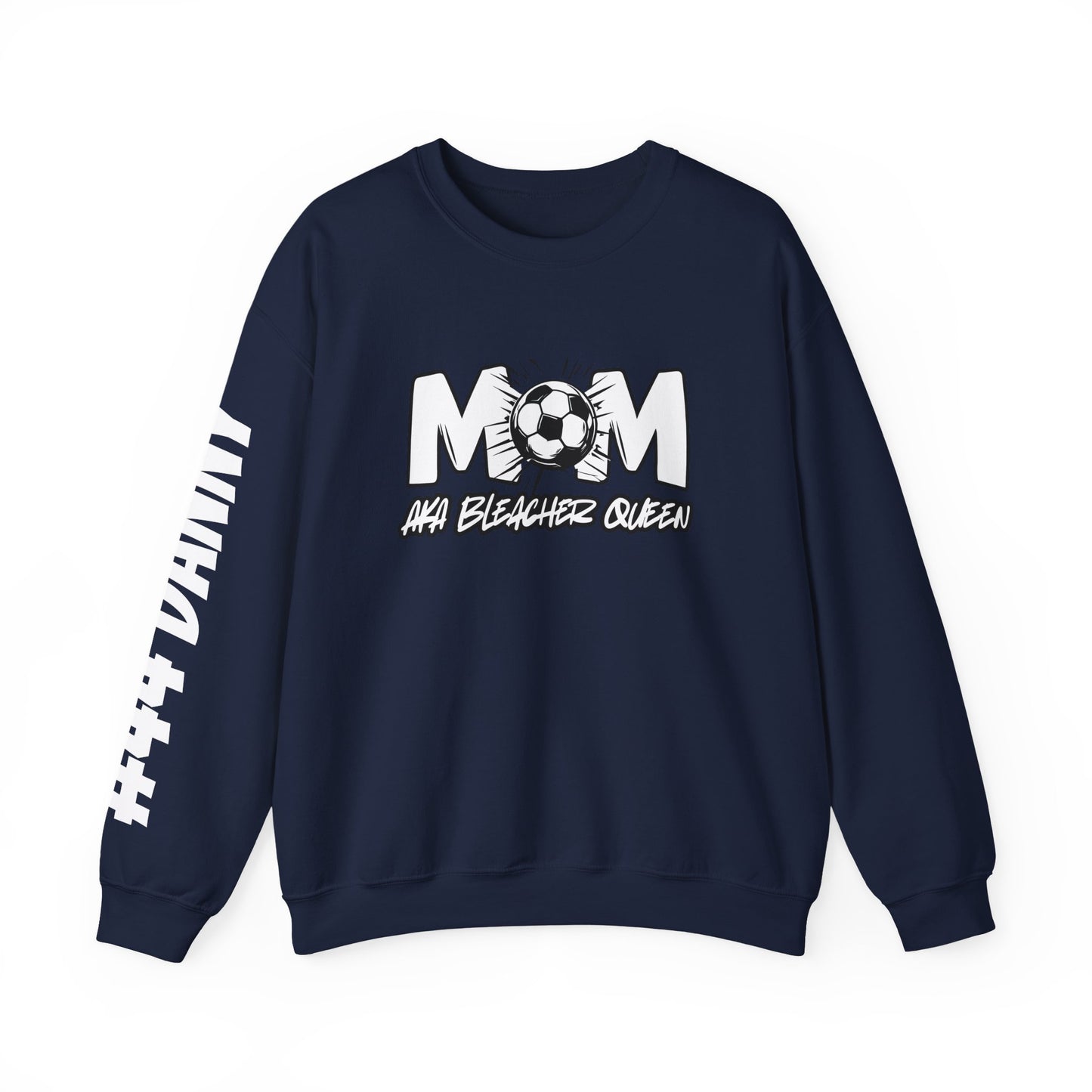 Personalized Soccer Mom Sweatshirt with Name & Number Sleeve