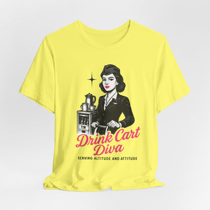 Funny Flight Attendant Gift – Drink Cart Diva Shirt