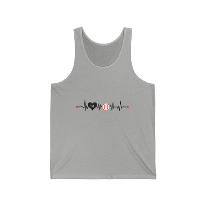 Baseball Mom Tank — Heartbeat with Player Number & Baseball Design