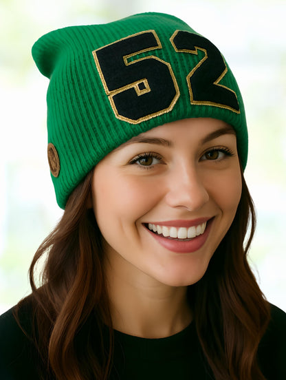 👉 Personalized Football Mom Beanie with Number Patch