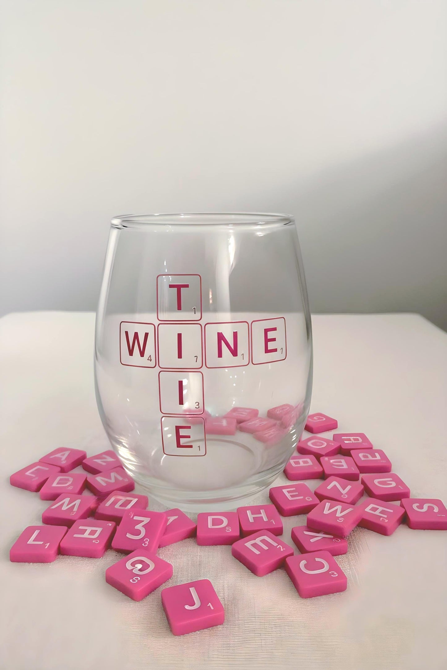 Wine Time Glass | Scrabble Style Wine Glass | Funny Wine Lover Gift