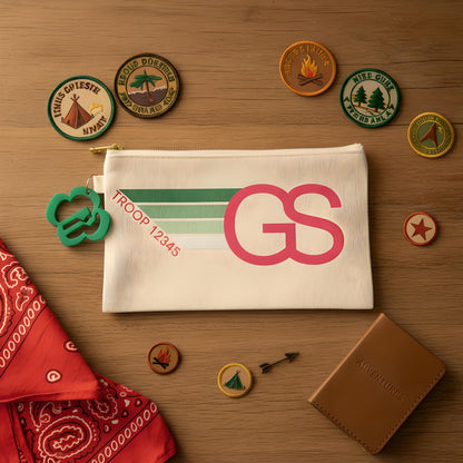 Personalized Girl Scout Troop Number Pouch with Charm
