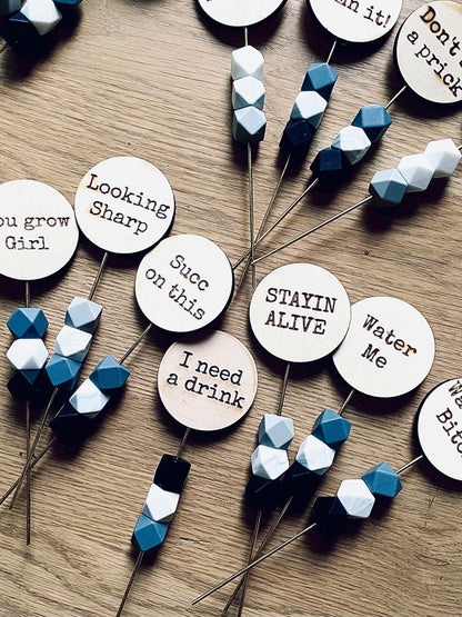 Funny Plant Signs | Plant Lover Gift | Houseplant Decor Tags with Quotes