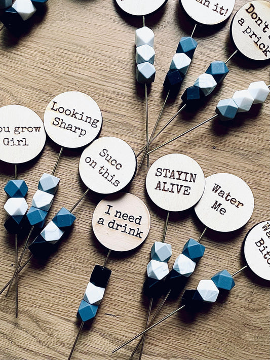 Funny Plant Signs | Plant Lover Gift | Houseplant Decor Tags with Quotes