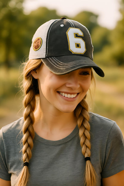 Custom Football Mom Trucker Hat with Number Patch