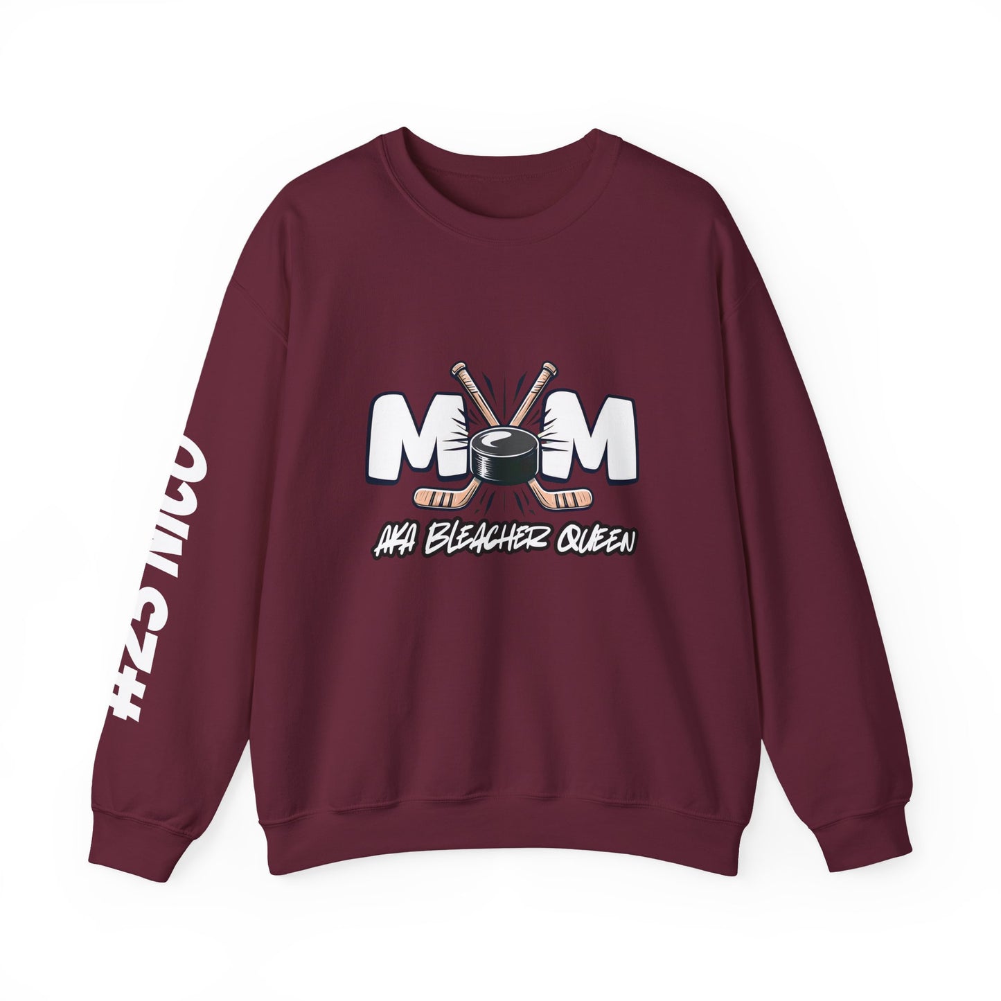 Personalized Hockey Mom Sweatshirt – Graffiti Name & Number Sleeve
