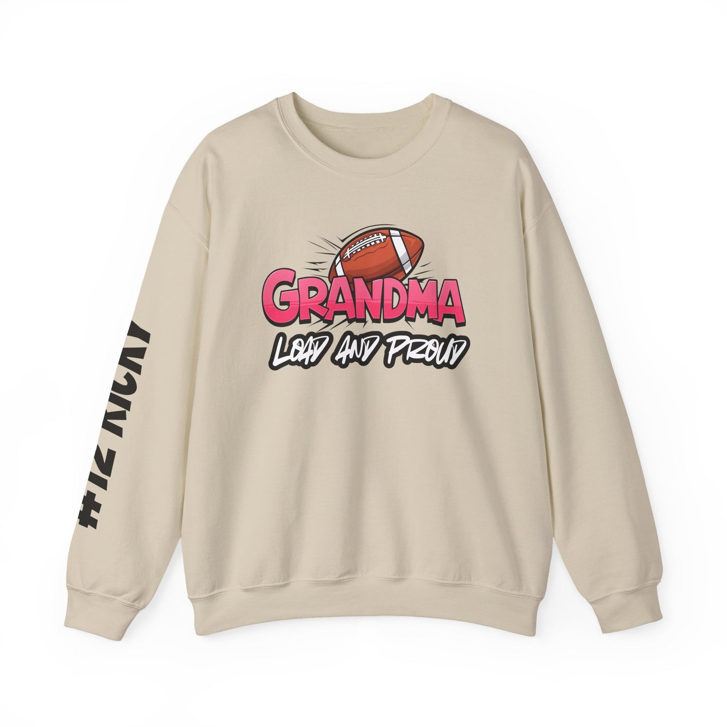 Football Grandma Sweatshirt with Name and Number