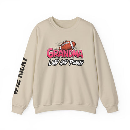 Football Grandma Sweatshirt with Name and Number