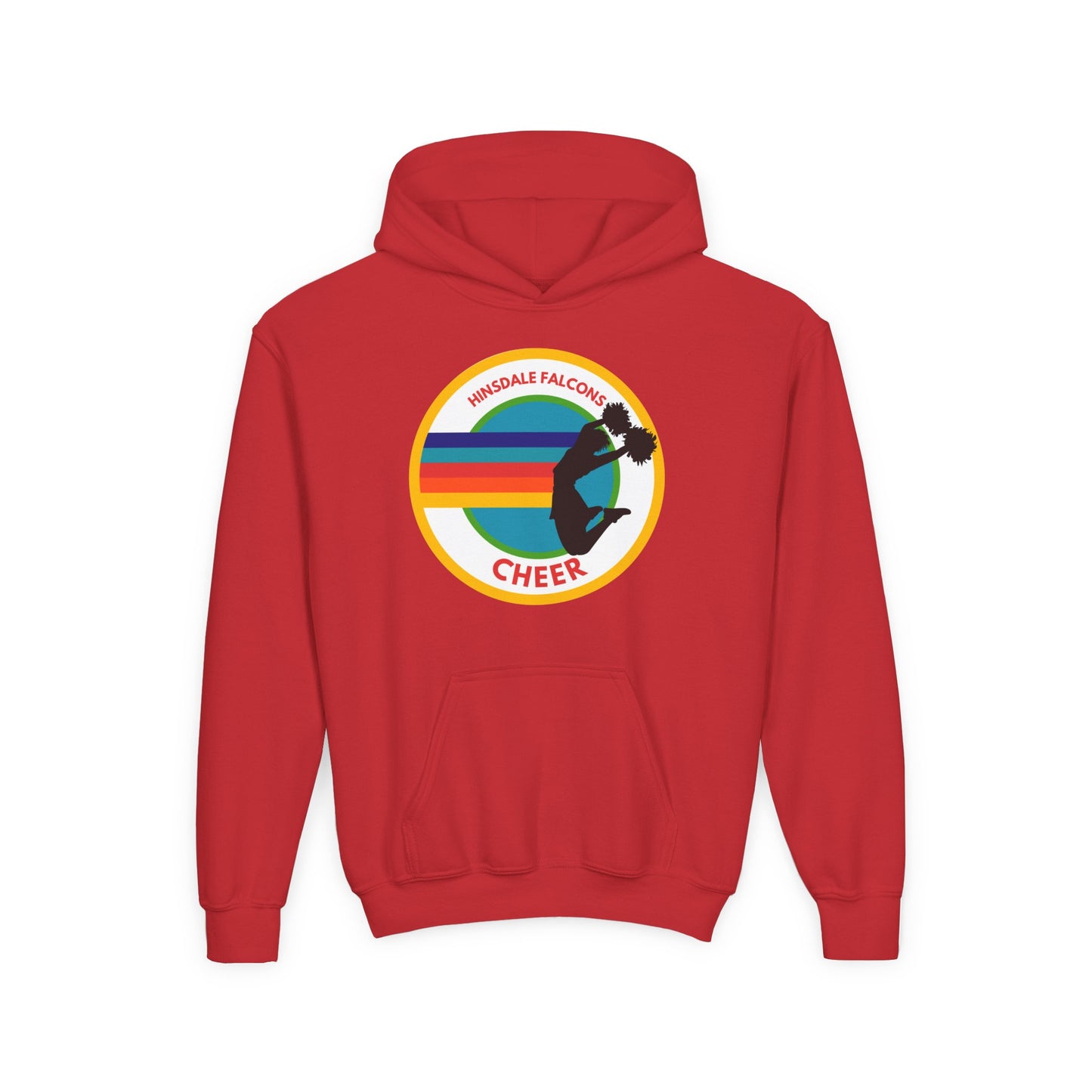 Personalized Youth Cheer Hoodie – Retro Stripe Custom Name Sweatshirt