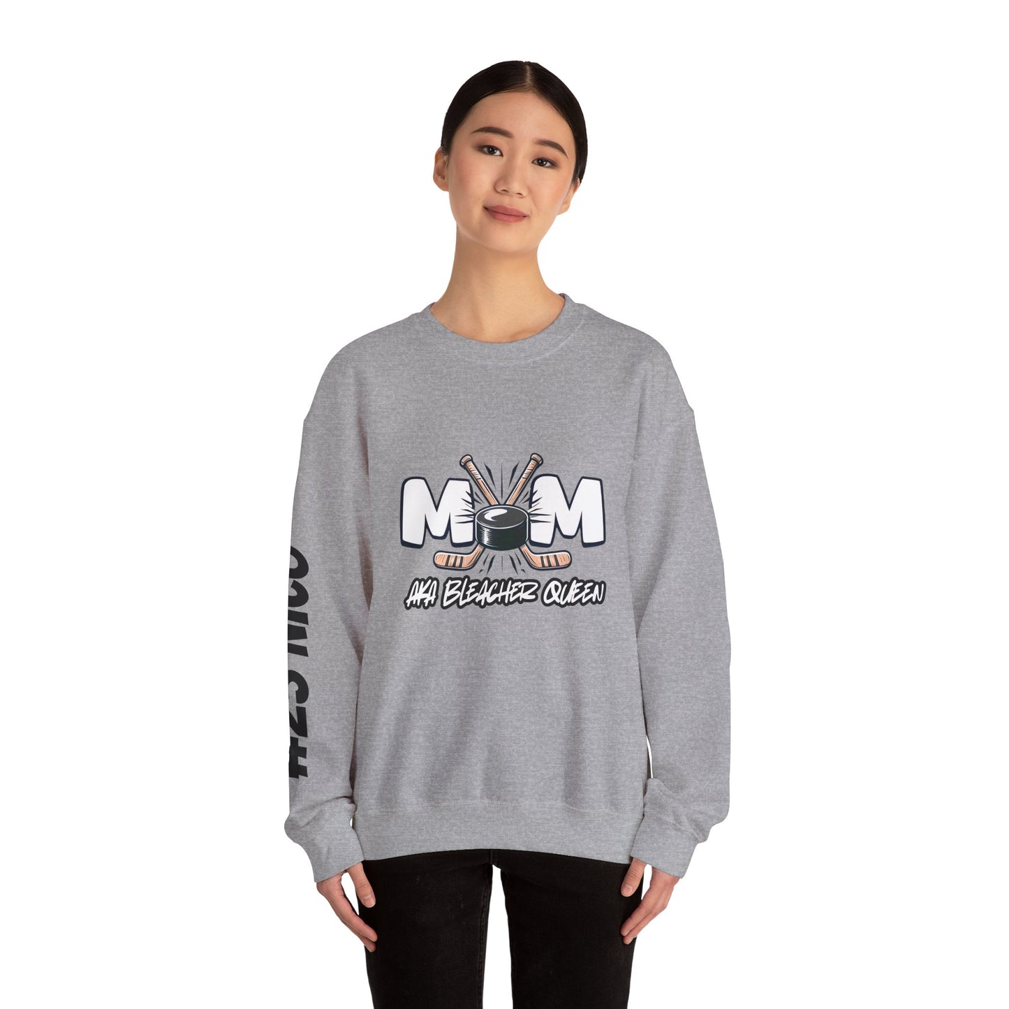 Personalized Hockey Mom Sweatshirt – Graffiti Name & Number Sleeve