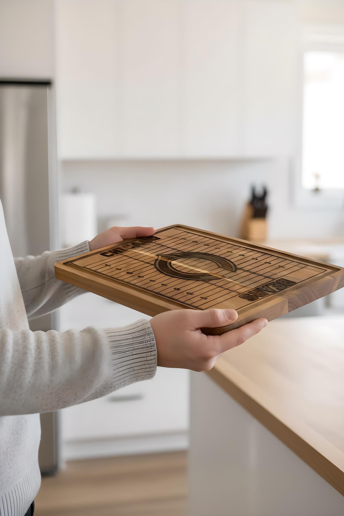 Custom Football Field Charcuterie Board – Personalized Football Serving Board Gift