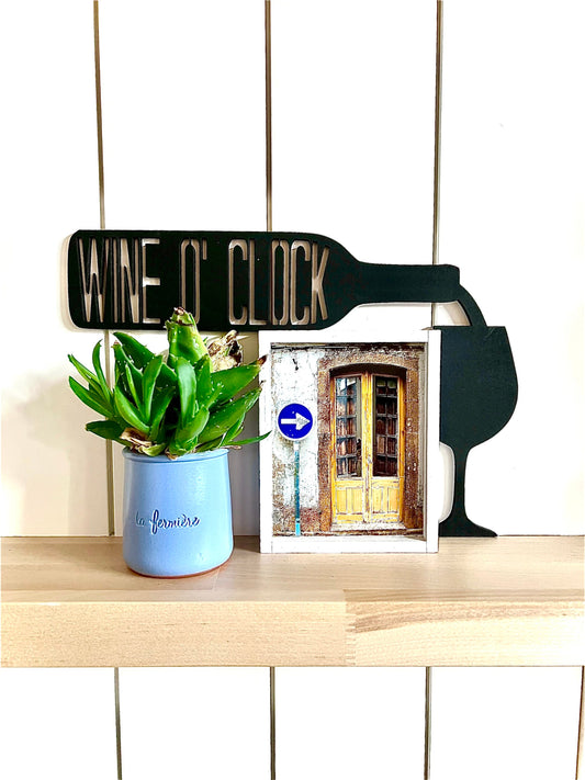 Wine O’Clock Door Corner Sign | Wine Lover Decor | Bar & Kitchen Wall Decor