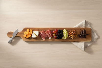 Long Charcuterie Board Guide | Engraved Cheese Board for Entertaining | Personalized Serving Board