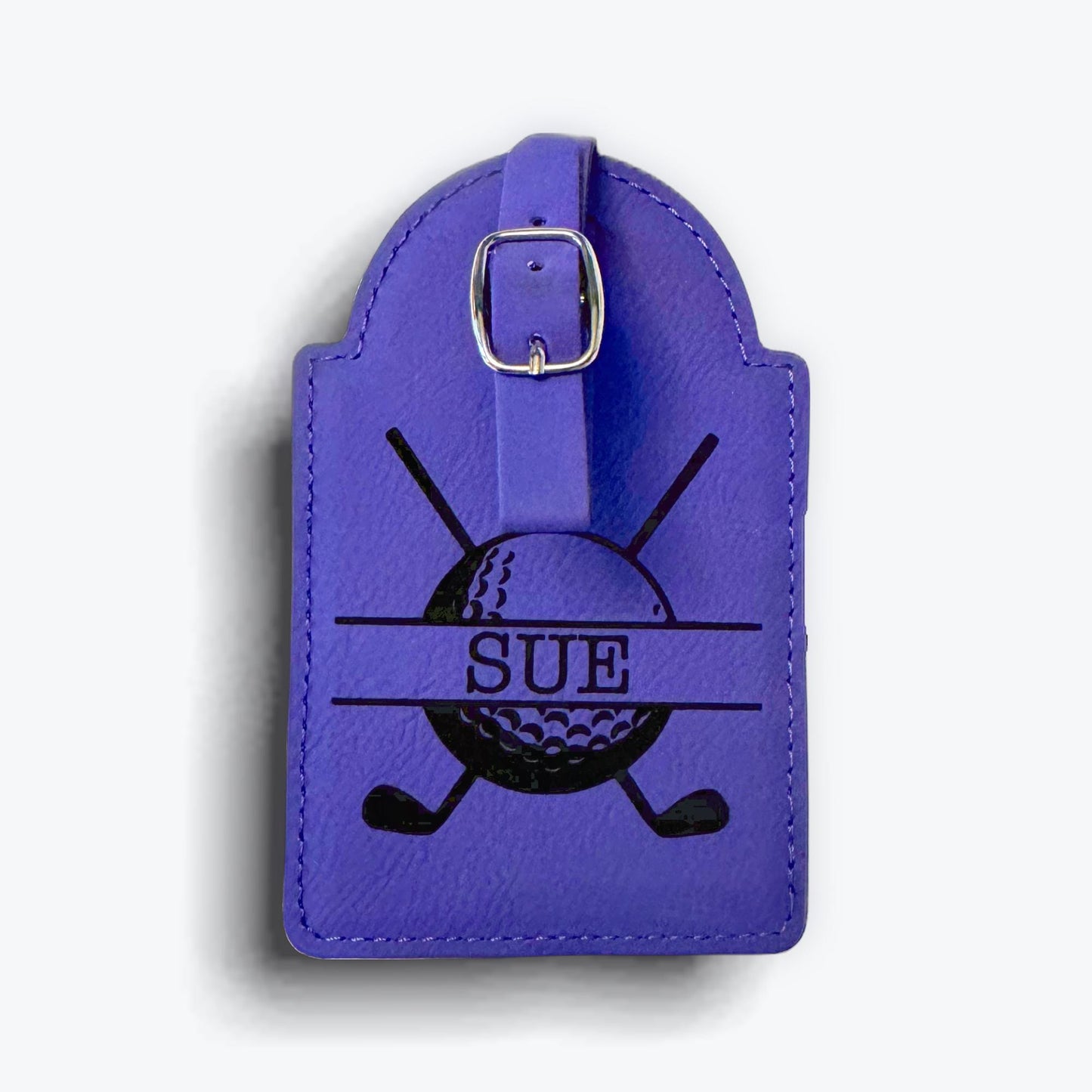 Personalized Golf Bag Tag with Tees | Custom Engraved Leather Golf Tag | Golf Gift