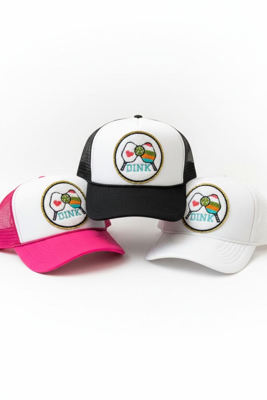 👉 Pickleball “Dink” Trucker Hat – Pink Mesh Snapback