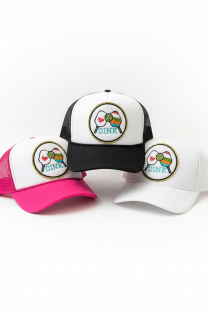 👉 Pickleball “Dink” Trucker Hat – Pink Mesh Snapback