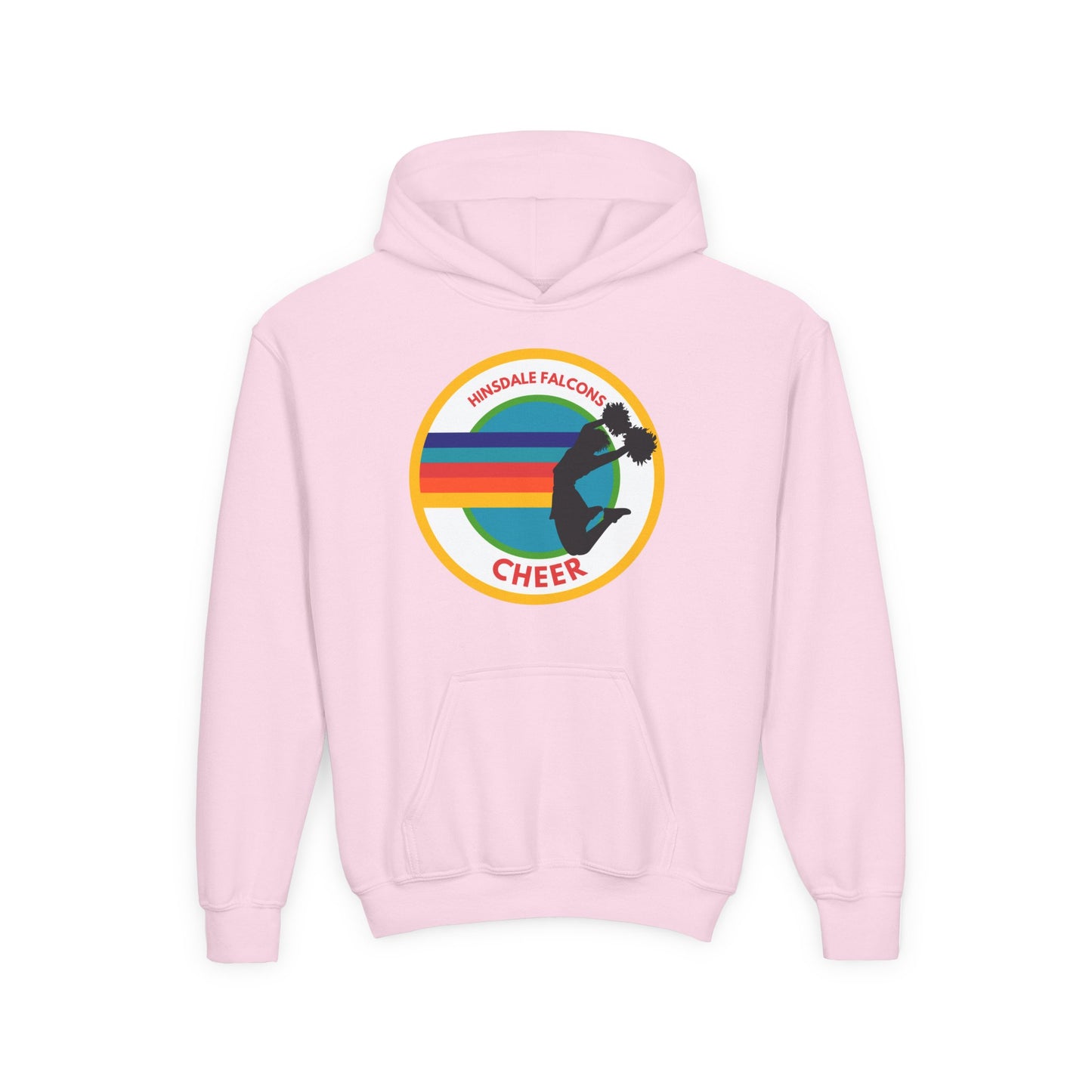 Personalized Youth Cheer Hoodie – Retro Stripe Custom Name Sweatshirt