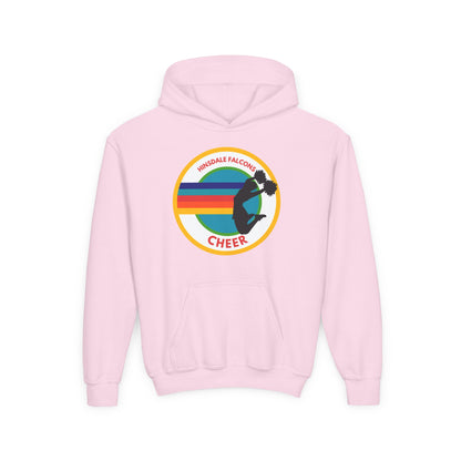 Personalized Youth Cheer Hoodie – Retro Stripe Custom Name Sweatshirt