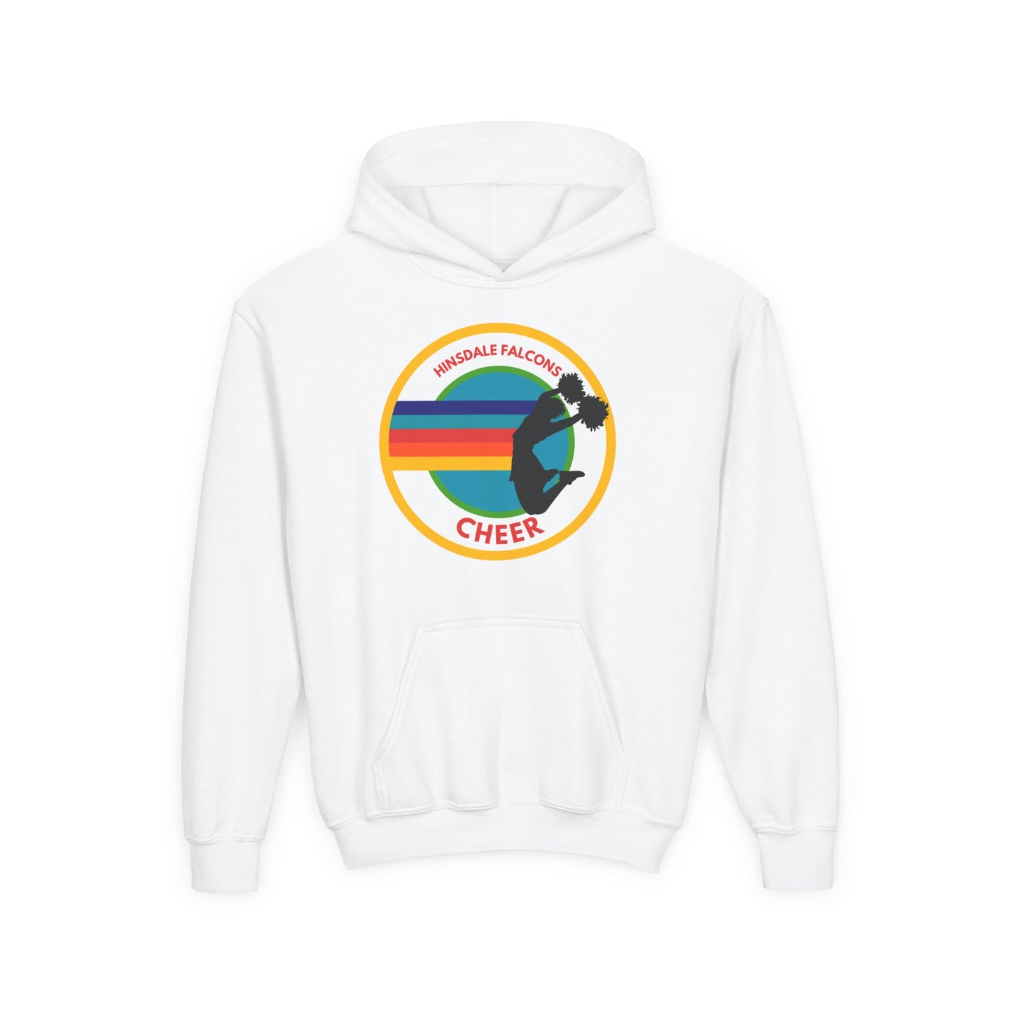 Personalized Youth Cheer Hoodie – Retro Stripe Custom Name Sweatshirt
