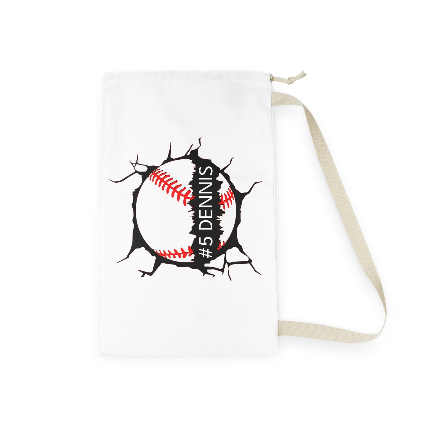 Personalized Baseball Laundry Bag | Custom Name & Number Gear Bag | Cooperstown Baseball Laundry Bag
