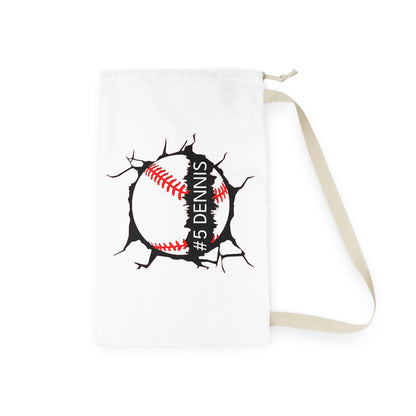 Personalized Baseball Laundry Bag | Custom Name & Number Gear Bag | Cooperstown Baseball Laundry Bag