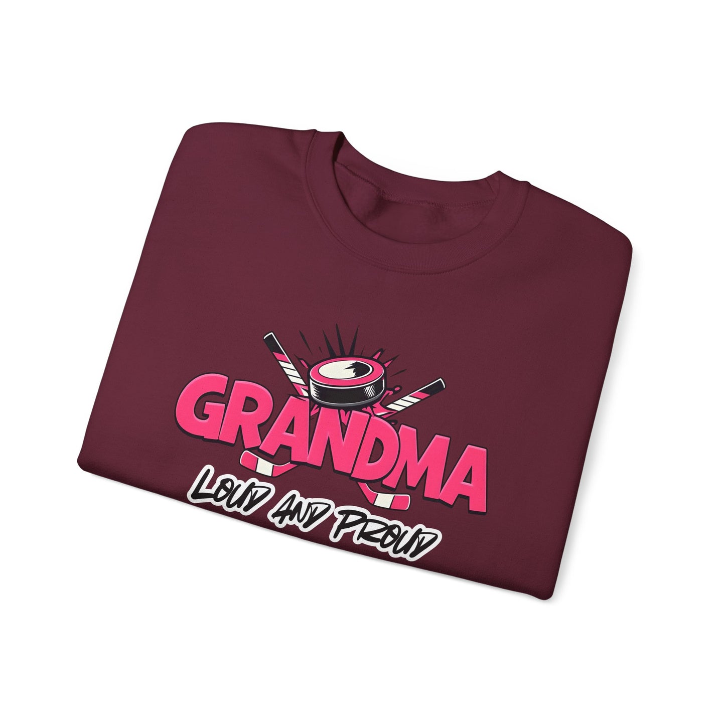 Personalized Hockey Grandma Sweatshirt with Name & Number Sleeve
