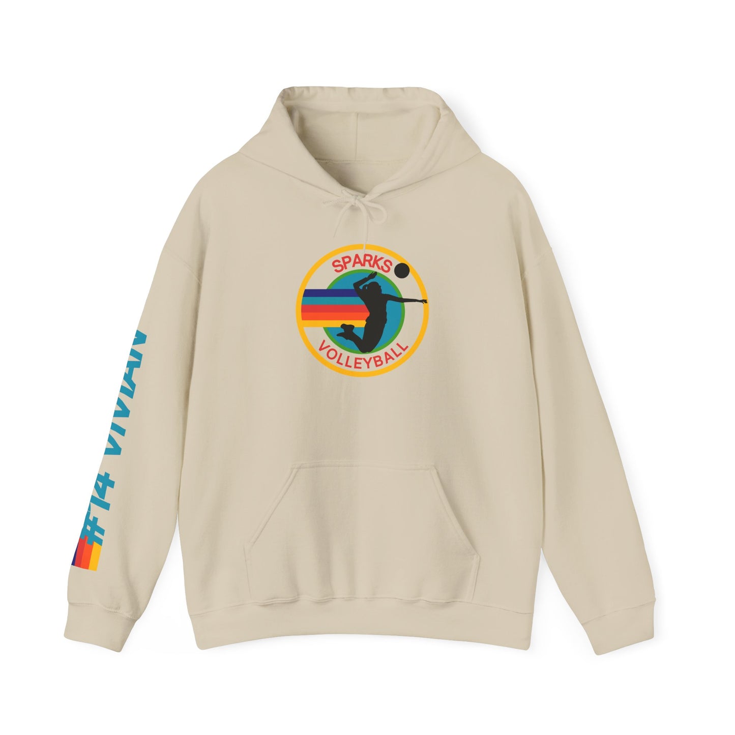 Personalized Volleyball Hoodie – Custom Team Name, Player Name & Number