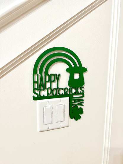 St Patrick's Day Door Corner Sign: Shamrock Rainbow Decor