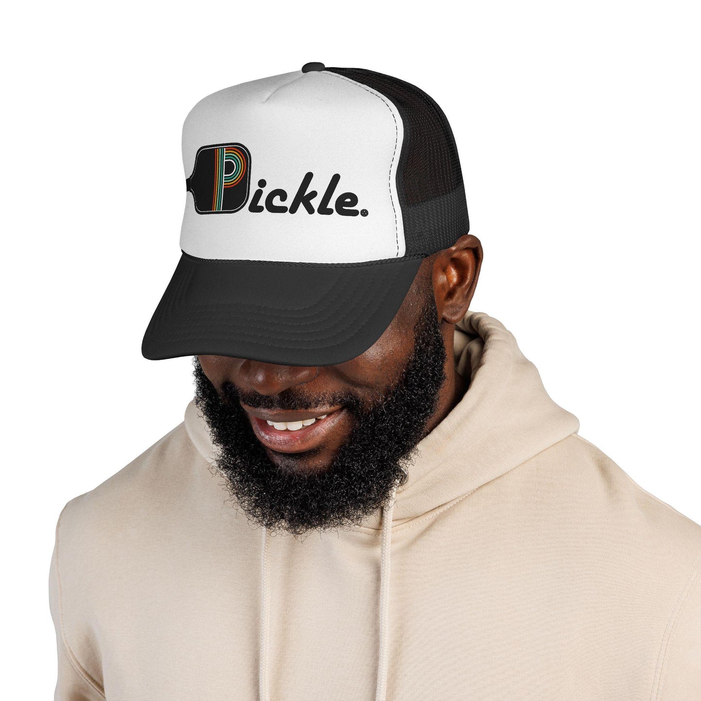Pickleball Trucker Hat – Retro “Pickle” Paddle Design