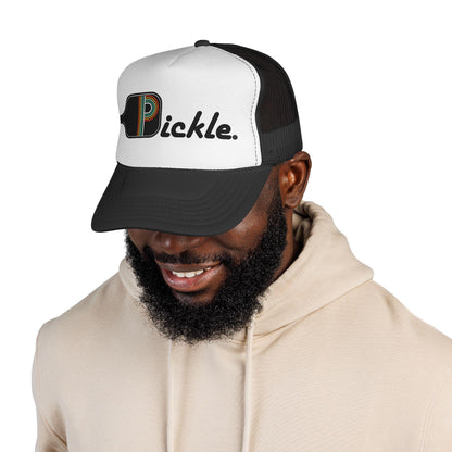 Pickleball Trucker Hat – Retro “Pickle” Paddle Design