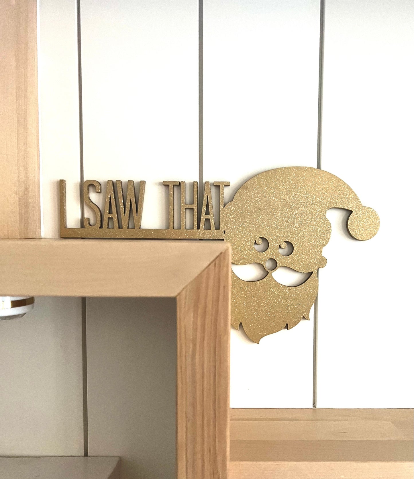 Santa Door Corner Sign “I Saw That” | Funny Christmas Decor | Holiday Corner Wall Decor