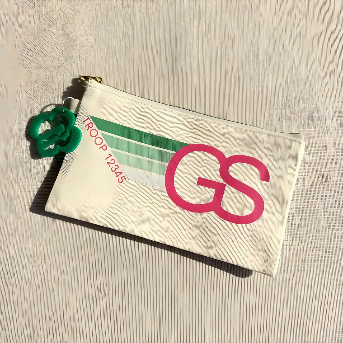 Personalized Girl Scout Troop Number Pouch with Charm