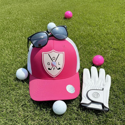 Pink Glitter Golf Trucker Hat – Sparkly Women’s Golf Cap