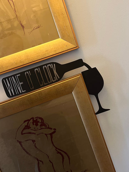 Wine O’Clock Door Corner Sign | Wine Lover Decor | Bar & Kitchen Wall Decor