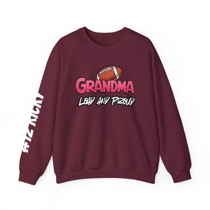 Football Grandma Sweatshirt with Name and Number