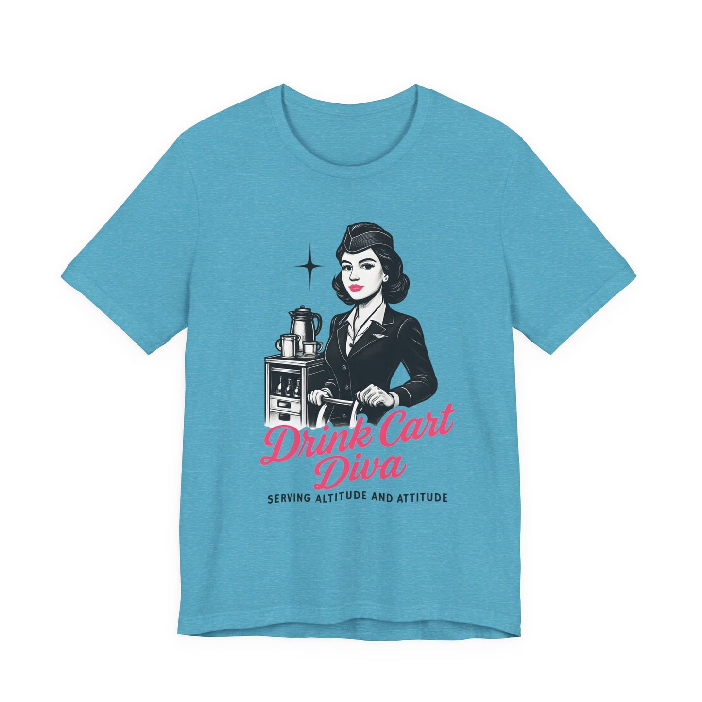 Funny Flight Attendant Gift – Drink Cart Diva Shirt