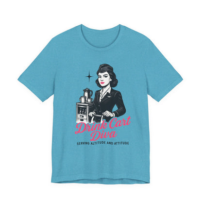 Funny Flight Attendant Gift – Drink Cart Diva Shirt