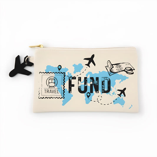 Travel Fund Makeup Bag | Rhinestone Cosmetic Bag | Travel Gift for Women & Bridesmaids